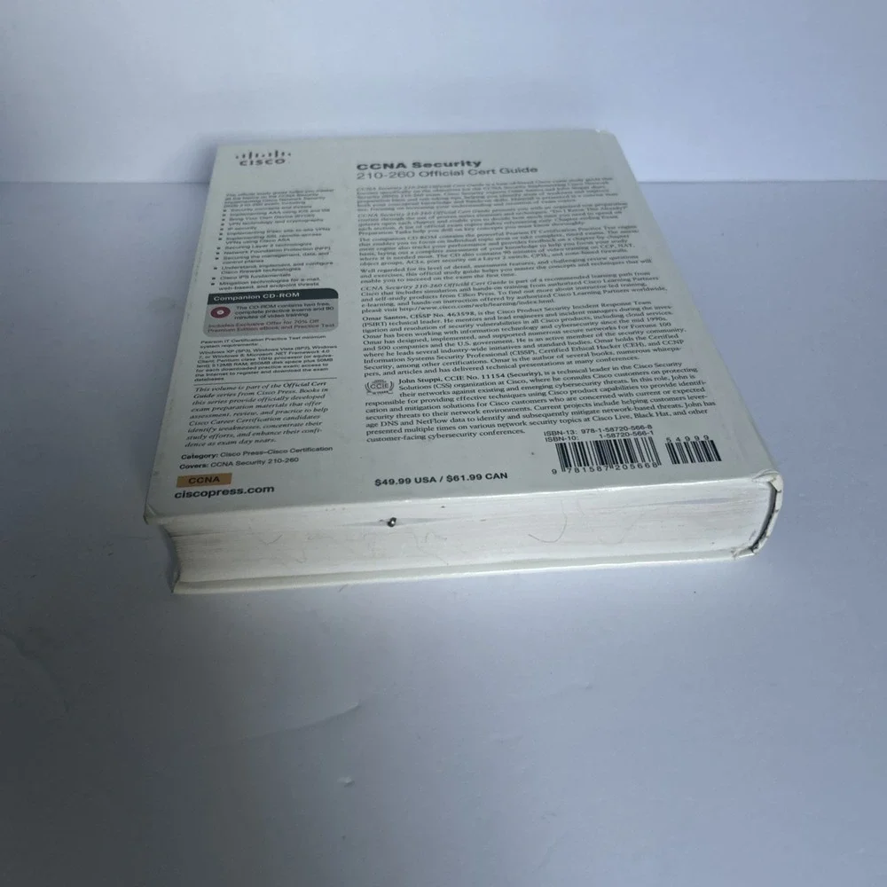 CCNA Security 210-260 Official Cert Guide Omar Santos Hardcover Good